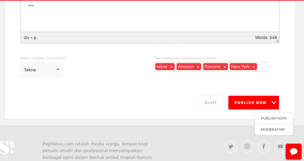Tutorial PepNews: Tayang Langsung atau Lewat Moderasi